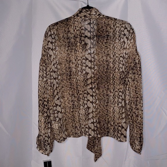 INC Chiffon Metallic Button-Down Top - Picture 4 of 9